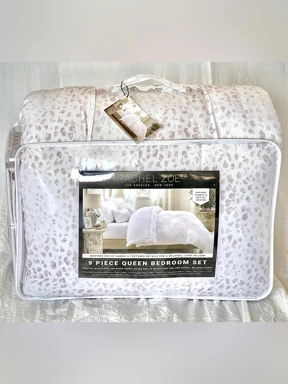 💕NWT Pink Leopard Rachel Zoe 9-Piece Queen Bedding Set - Sheets included